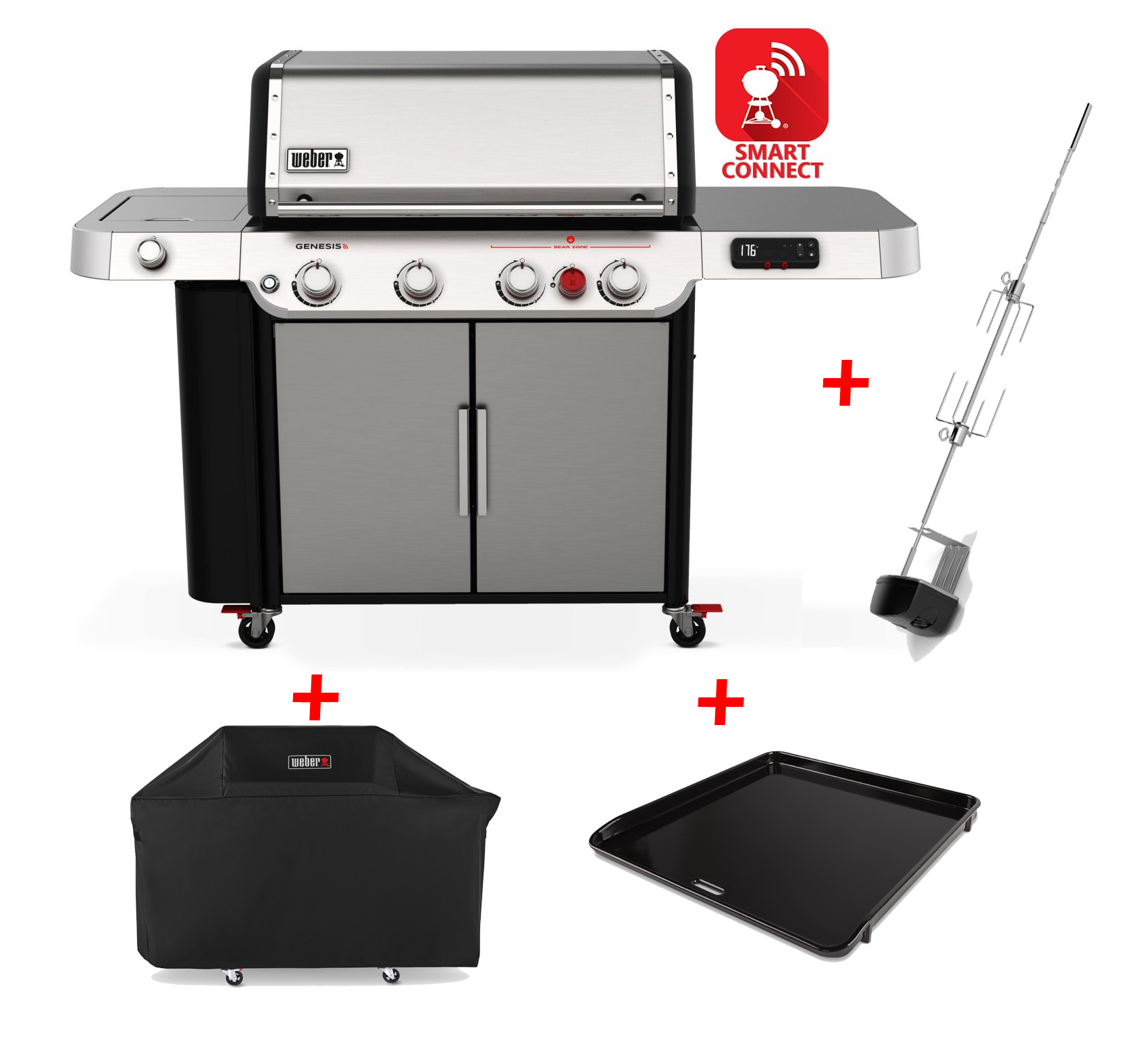 Weber Genesis SX 435 Gasgrill inkl. Haube, Plancha & Drehspieß