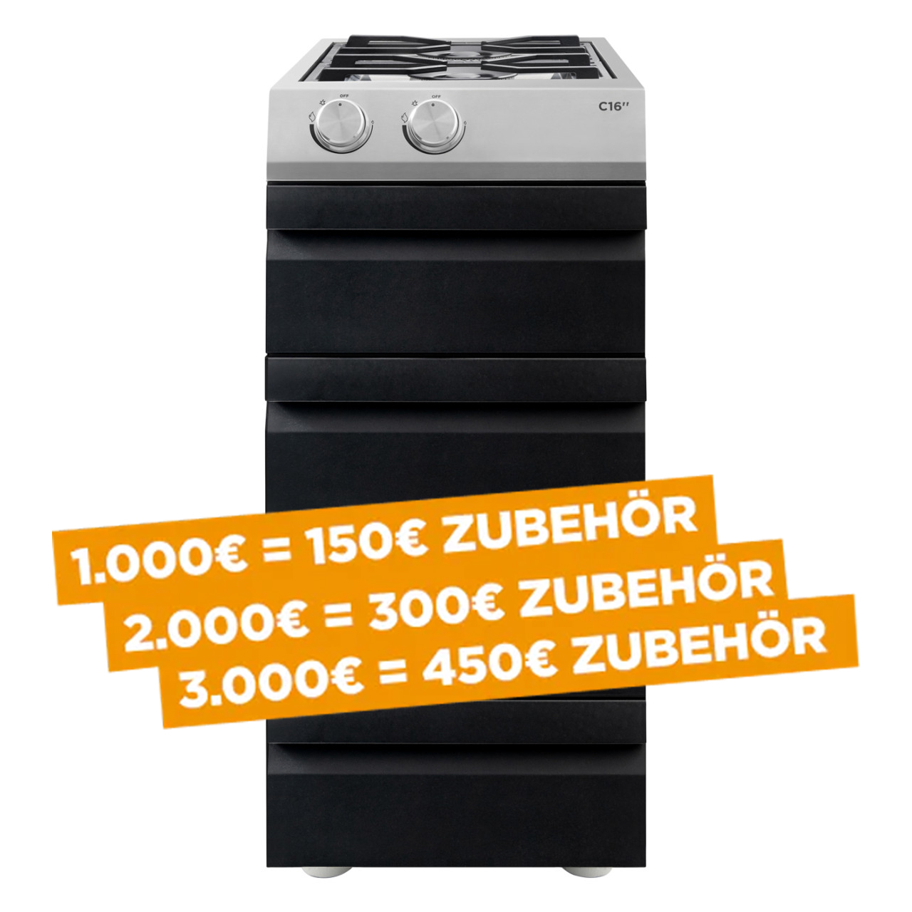 Otto Wilde C16 mit 4 Schubladen Plancha Edition 6 kW