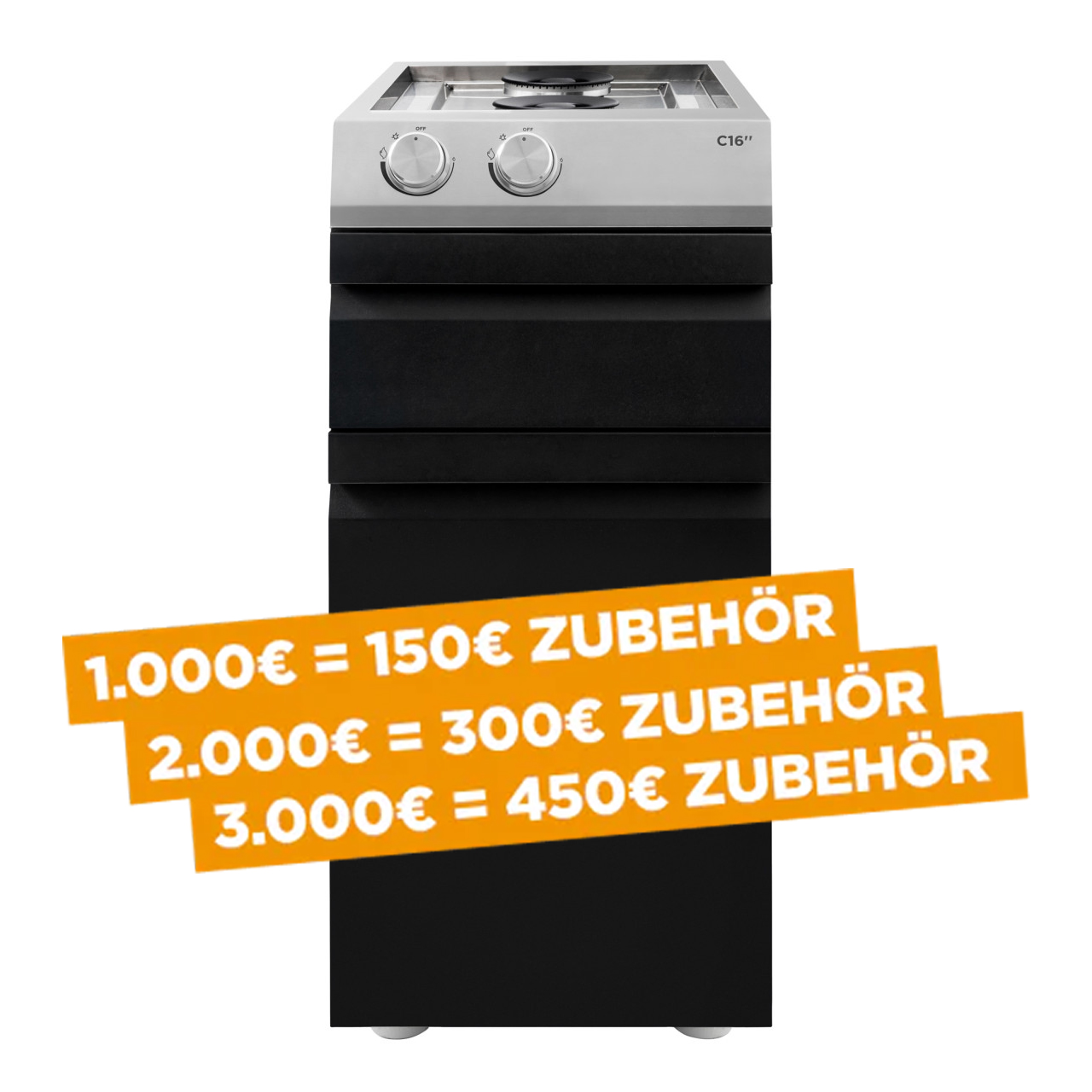 Otto Wilde C16 mit 1 Schublade + 1 Tür Plancha Edition 6 kW