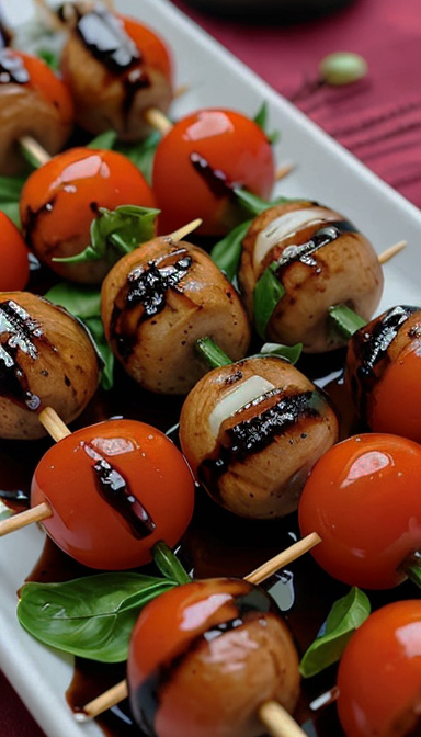 Caprese-Spieße mit Balsamico-Glasur | Gasgrill München