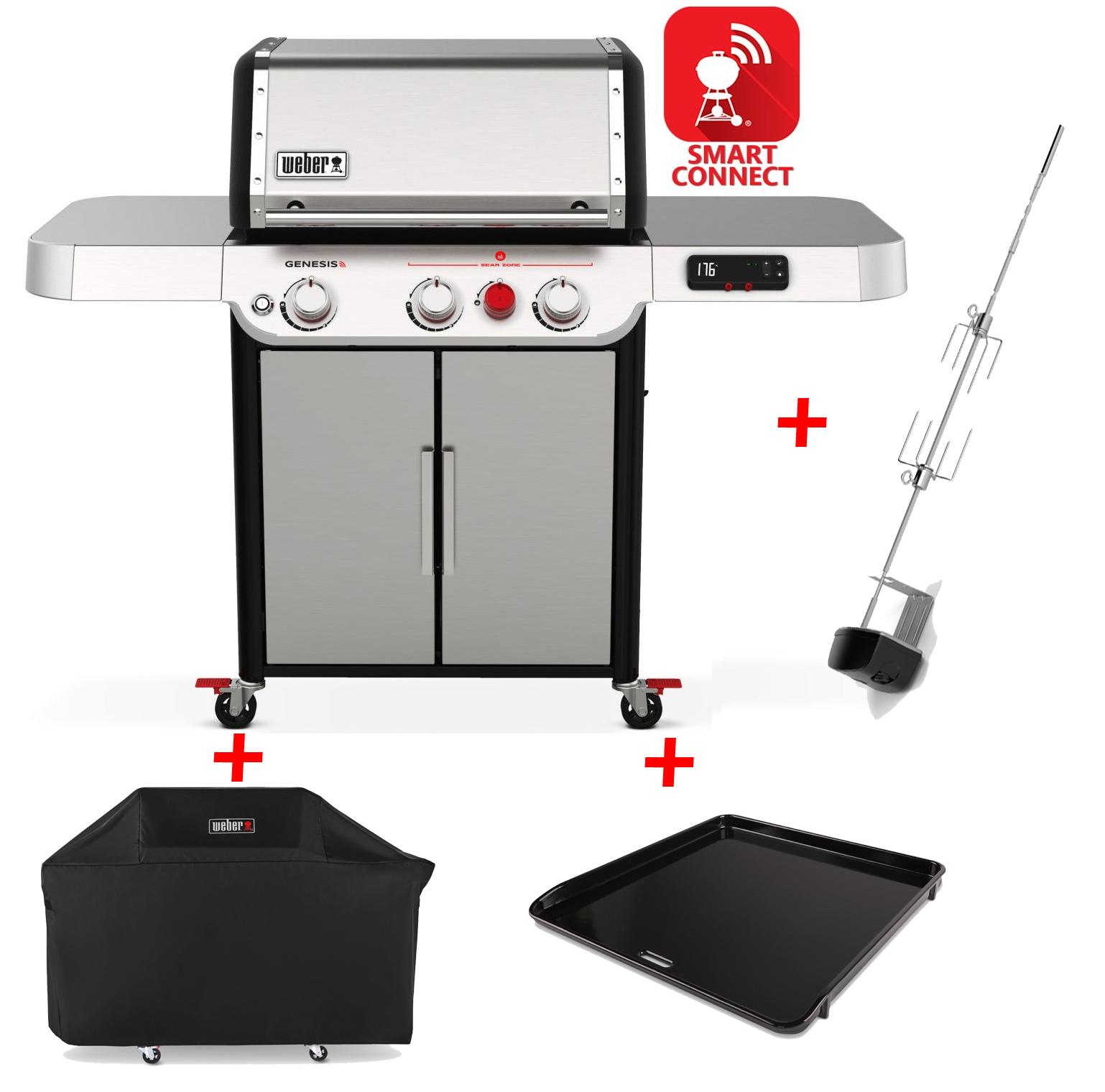 Weber Genesis SX 325 S inkl. Haube, Plancha & Drehspieß