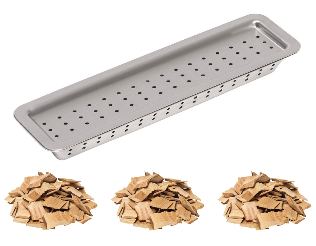 OutdoorCHEF Dual Räucherbox inkl. 3 Räucherchips Packungen