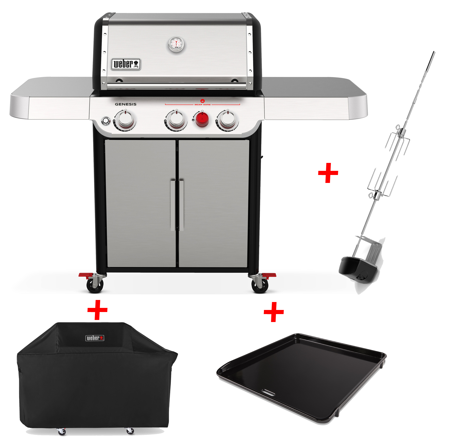 Weber Genesis S 325 S Gasgrill inkl. Haube, Plancha & Drehspieß