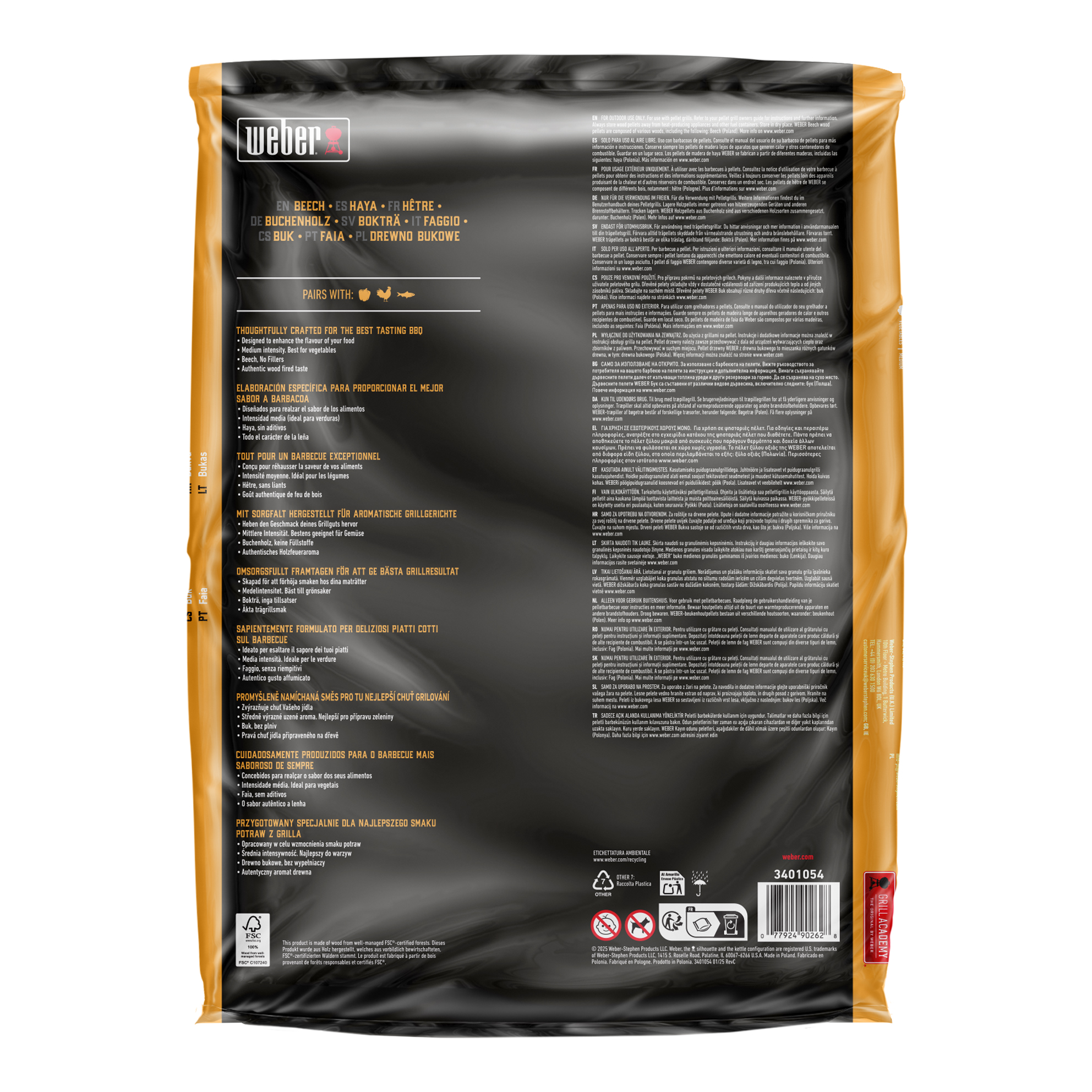 Weber Holzpellets aus Buchenholz - 100% natürliche Hartholzpellets