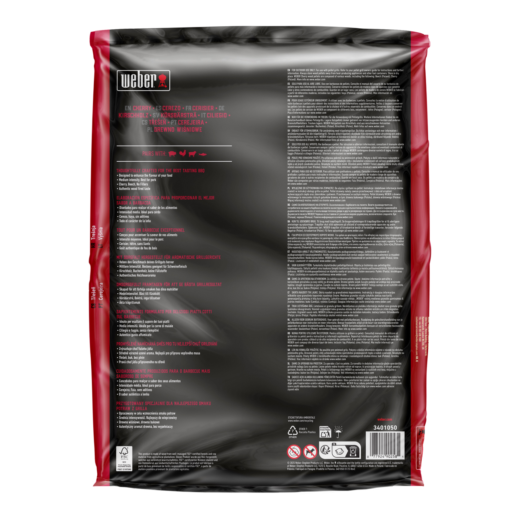 Weber Holzpellets aus Kirschholz - 100% natürliche Hartholzpellets