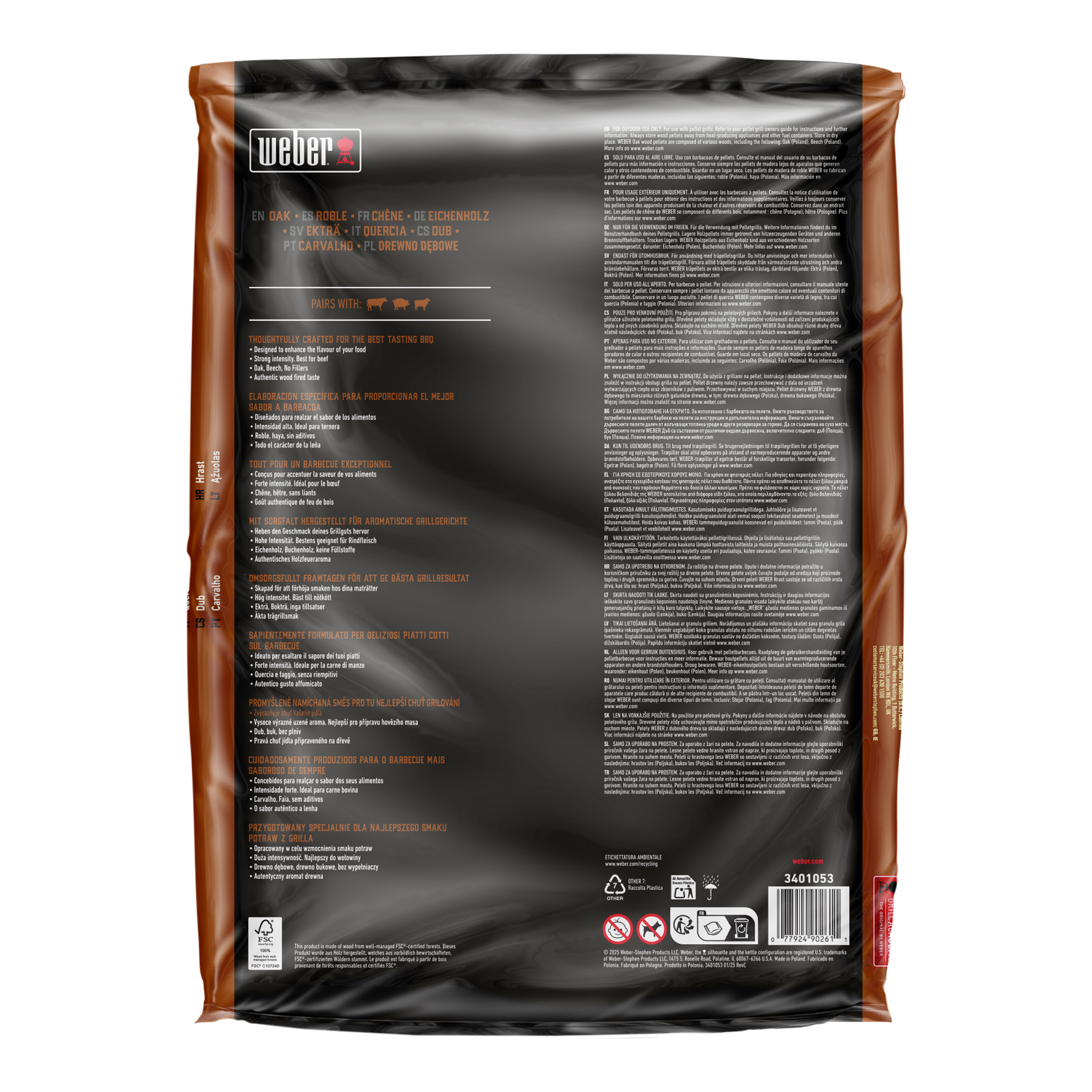 Weber Holzpellets aus Eichenholz - 100% natürliche Hartholzpellets