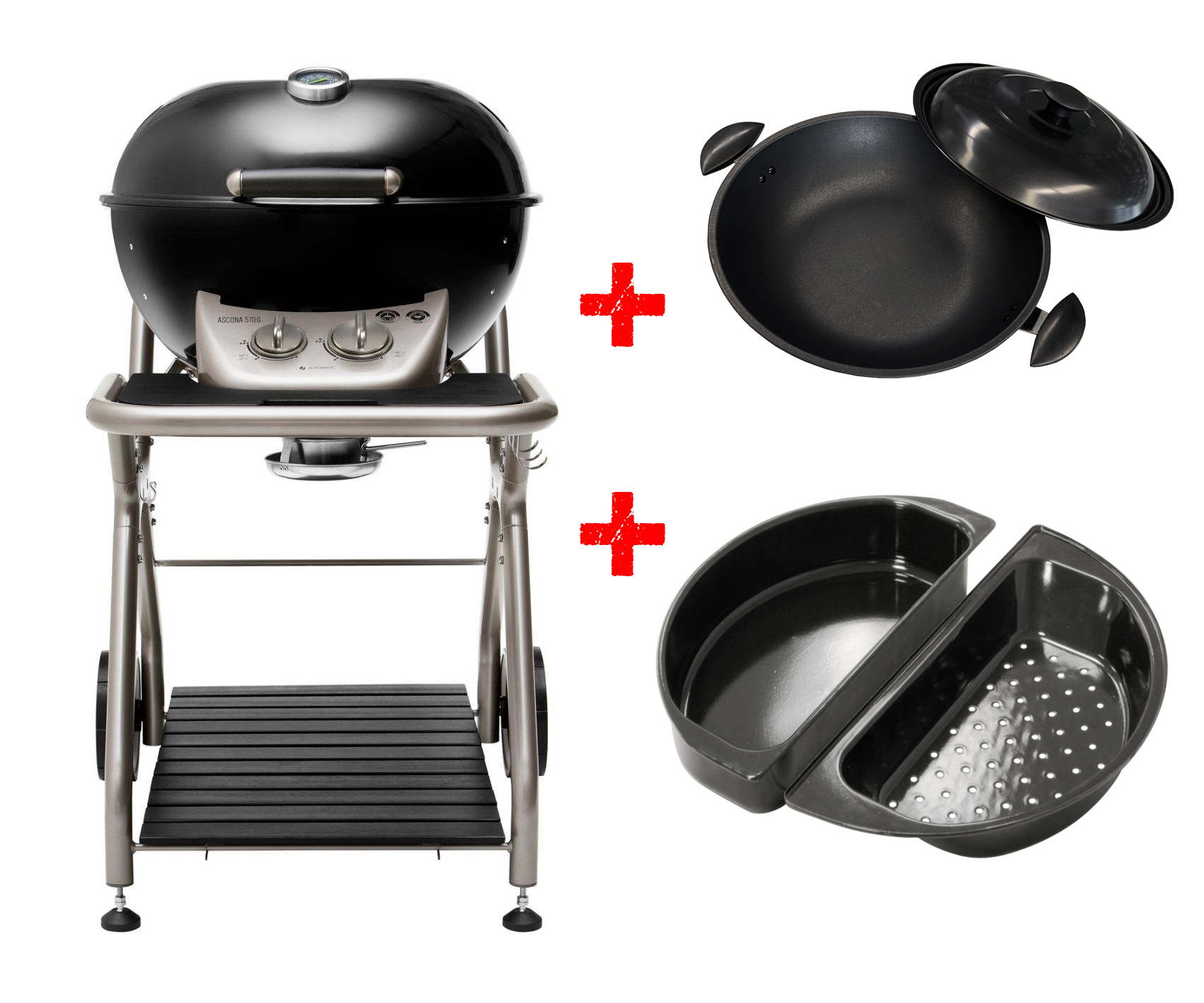 Outdoorchef Ascona 570 G Gaskugelgrill inkl. Halbmond-Set & Wok