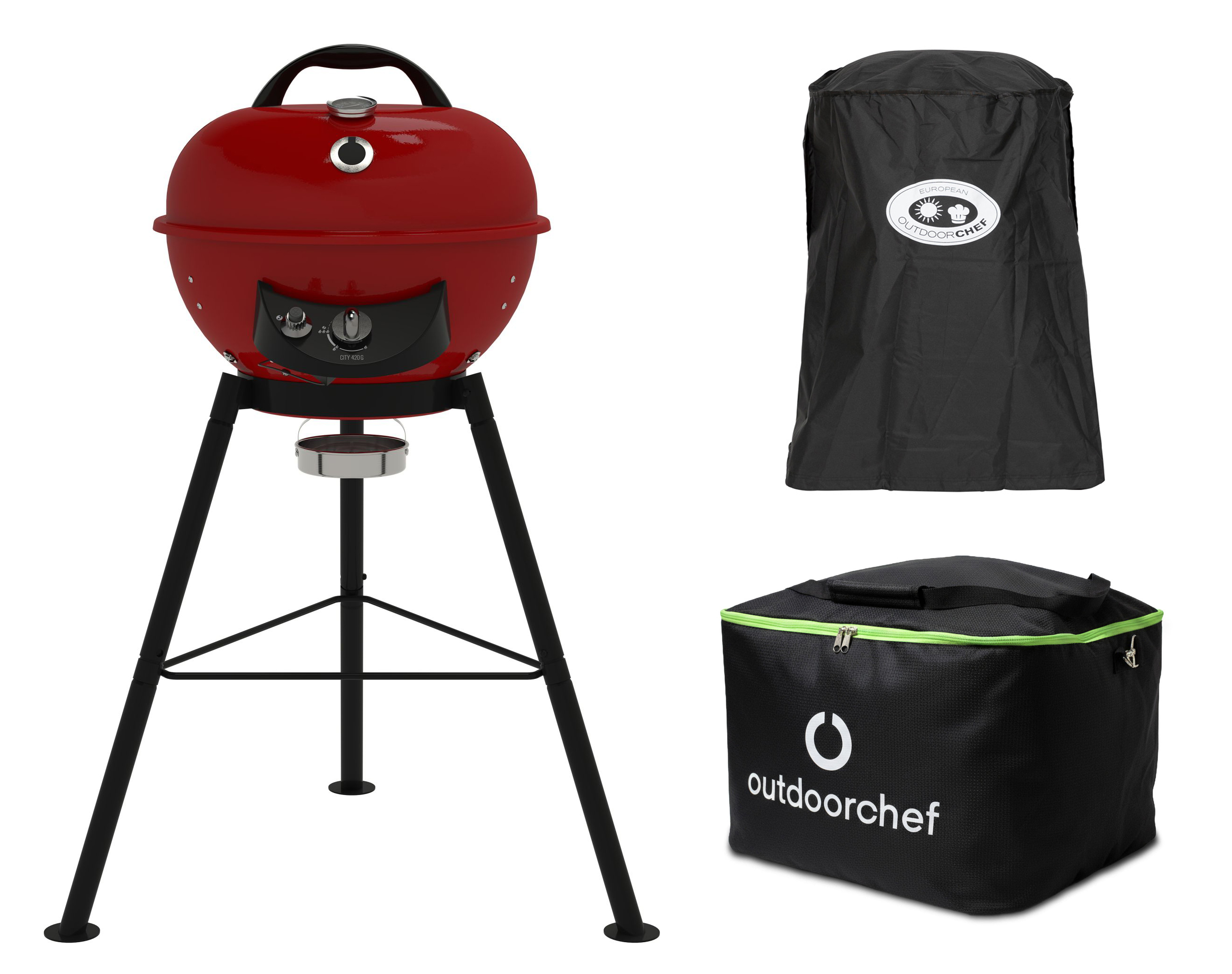 Outdoorchef City 420 G SE Red inkl. Abdeckhaube & Tragetasche