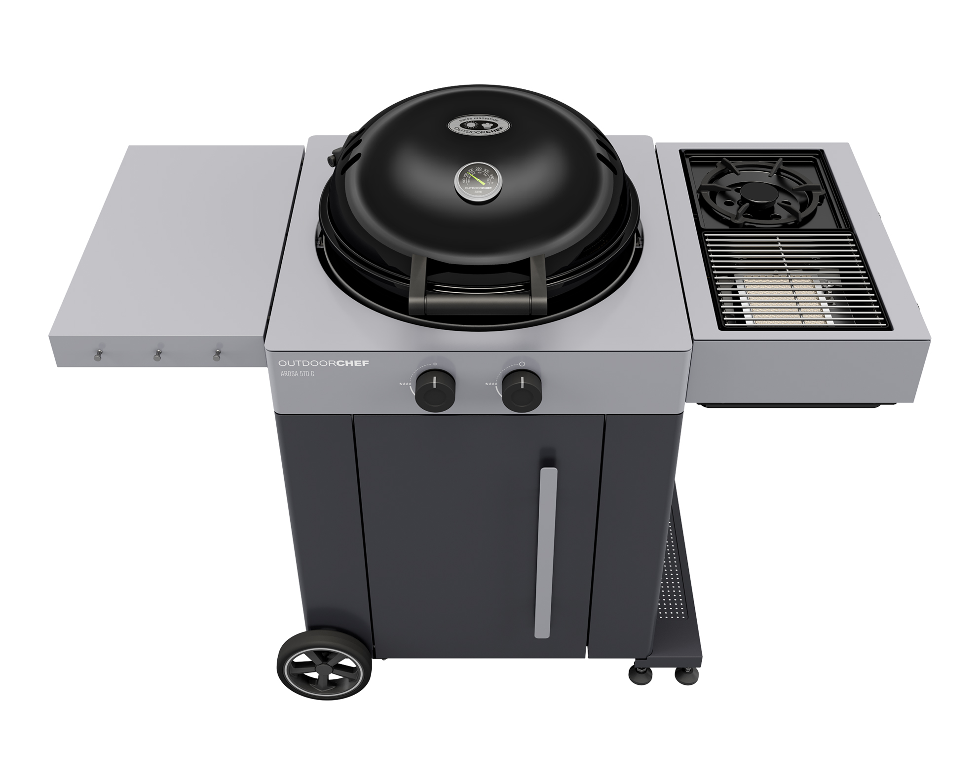 Outdoorchef Arosa 570 G EVO Grey Steel inkl. Blazing- / Cooking Zone Kit Plus