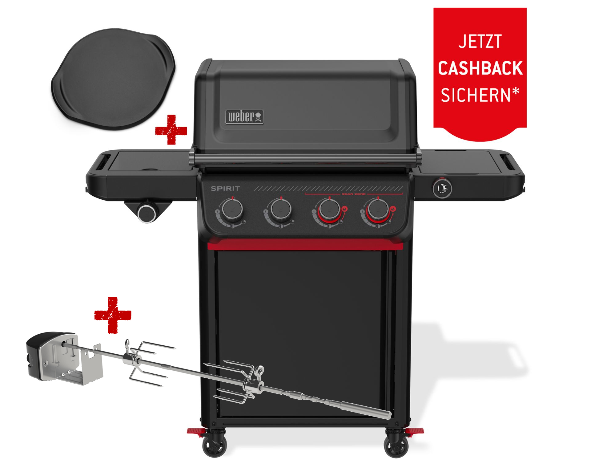 Weber Spirit EPX-435R Stealth smarter Gasgrill inkl. Dreshpieß